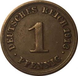 Германия 1 пфенниг 1913 год (F)