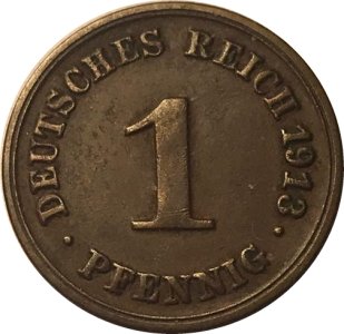 Германия 1 пфенниг 1913 год (F)