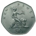 Великобритания 50 новых пенсов 1979 год