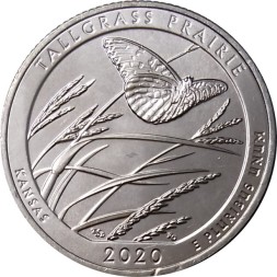 США 25 центов 2020 год - Национальный заповедник Толлграсс-Прери, 55-й парк (S)