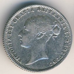 Великобритания 6 пенсов 1875 год