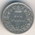 Великобритания 6 пенсов 1875 год