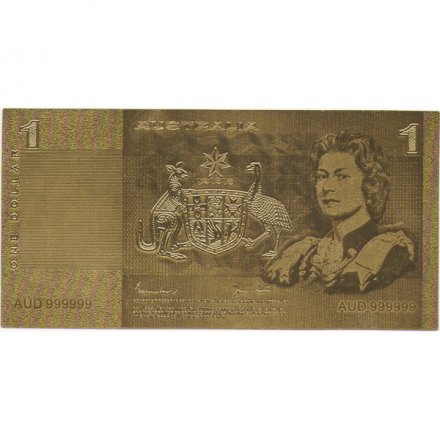 Сувенирная банкнота Австралия 1 доллар (золотые) - UNC