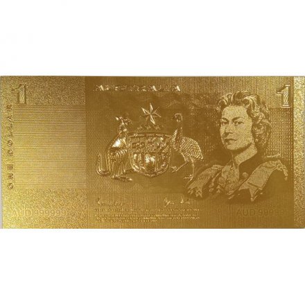 Сувенирная банкнота Австралия 1 доллар (золотые) - UNC