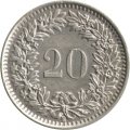 Швейцария 20 раппенов 1962 год