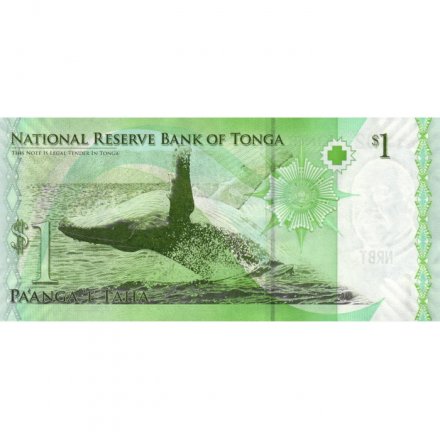 Тонга 1 паанга 2009 год - Король Георг Тупоу V. Горбатый кит UNC