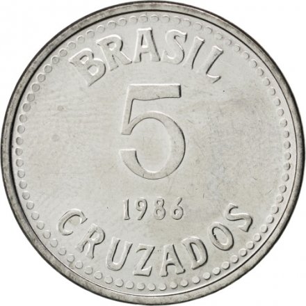 Бразилия 5 крузадо 1986 год