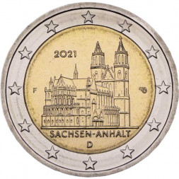 Германия 2 евро 2021 год - Саксония-Анхальт, Магдебургский собор (F)
