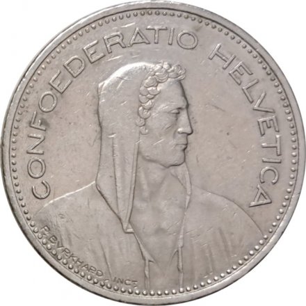 Швейцария 5 франков 1992 год