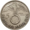 Третий Рейх 5 рейхсмарок 1938 год (E)