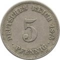 Германия 5 пфеннигов 1875 год (A)