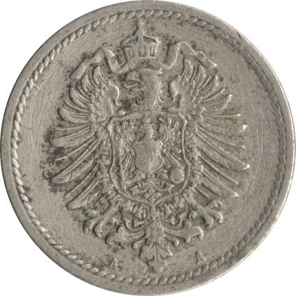 Германия 5 пфеннигов 1875 год (A)