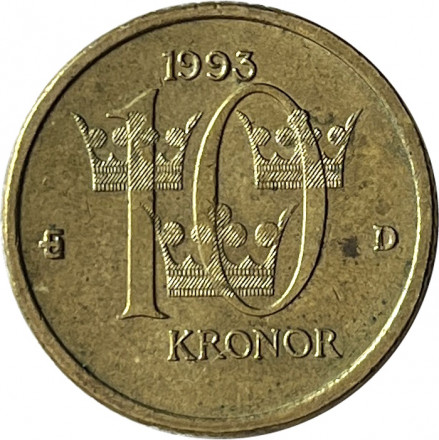 Швеция 10 крон 1993 год