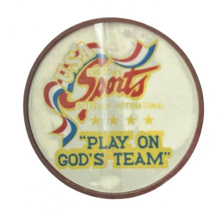 Значок США. Christian Sports. &quot;Play on God&#039;s Team&quot;