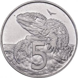 Новая Зеландия 5 центов 2004 год - Гаттерия