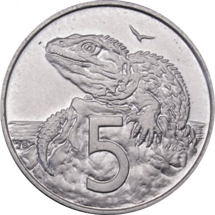 Новая Зеландия 5 центов 2004 год - Гаттерия