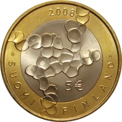Финляндия 5 евро 2008 год - 100 лет науке и исследованиям