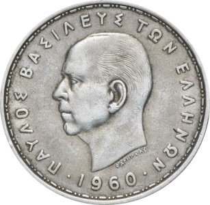 Греция 20 драхм 1960 год