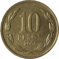 Чили 10 песо 2008 год