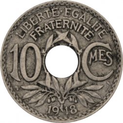 Франция 10 сантимов 1918 год