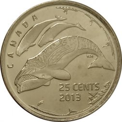 Канада 25 центов 2013 год - Жизнь на севере UNC