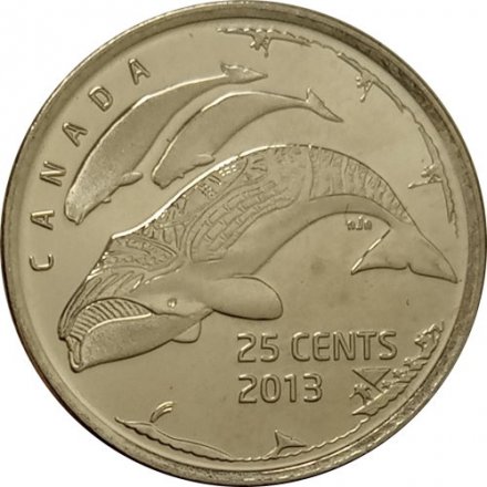 Канада 25 центов 2013 год - Жизнь на севере UNC