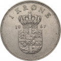 Дания 1 крона 1967 год - Король Фредерик IX