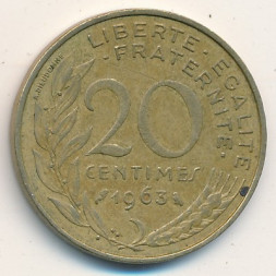 Франция 20 сантимов 1963 год - Марианна