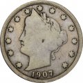 США 5 центов 1907 год - Liberty Nickel