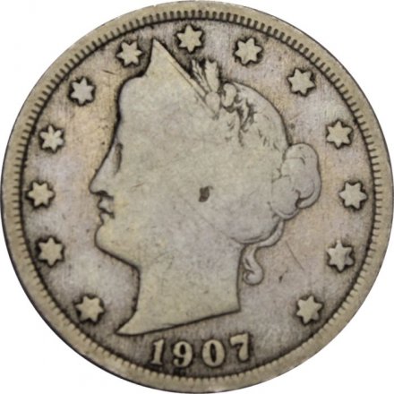 США 5 центов 1907 год - Liberty Nickel