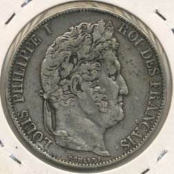 Франция 5 франков 1845 год