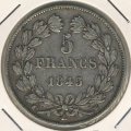 Франция 5 франков 1845 год