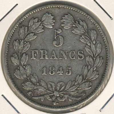 Франция 5 франков 1845 год
