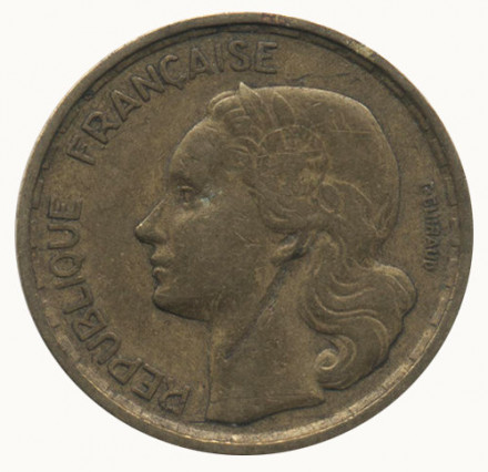 Франция 10 франков 1951 год (без отметки МД)