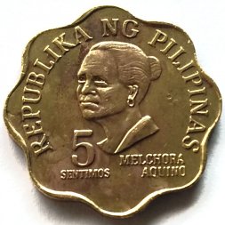 Филиппины 5 сентимо 1976 год