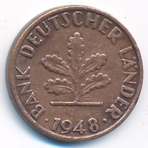 ФРГ 1 пфенниг 1948 год (F)