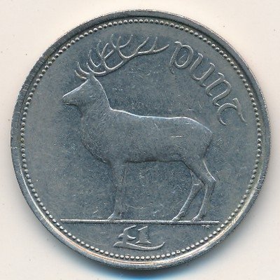 Ирландия 1 фунт 1998 год - Благородный олень (Cervus elephus)
