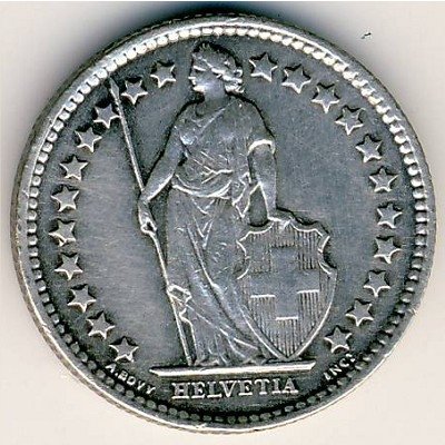 Швейцария 1/2 франка 1961 год