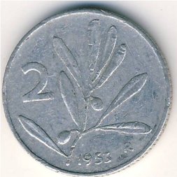 Италия 2 лиры 1953 год - Пчела