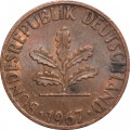 ФРГ 1 пфенниг 1967 год - G
