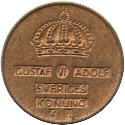 Швеция 1 эре 1963 год - Король Густав VI Адольф