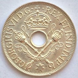 Монета Новая Гвинея 1 шиллинг 1945 год