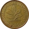 ФРГ 10 пфеннигов 1989 год (F)