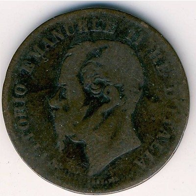 Италия 5 чентезимо 1861 год - Король Виктор Эммануил II (N)
