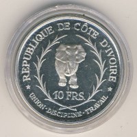 Монета Кот-д`Ивуар 10 франков 1966 год