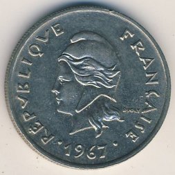 Новая Каледония 10 франков 1967 год