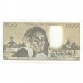 Франция 500 франков 1990 год - след от степлера - XF