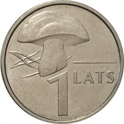 Латвия 1 лат 2004 год - Гриб