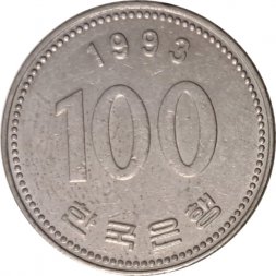 Южная Корея 100 вон 1993 год