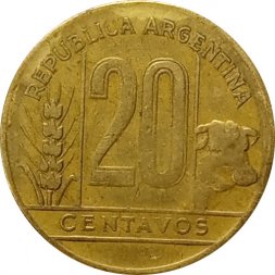 Аргентина 20 сентаво 1944 год